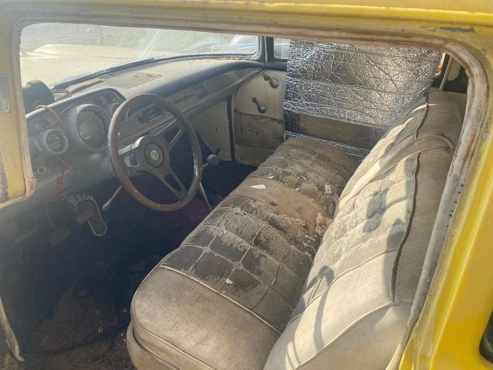 1957 Yellow /Tan Chevrolet 150 with an 327 V8 engine, 4 Spd transmission, located at 1687 Business 35 S, New Braunfels, TX, 78130, (830) 625-7159, 29.655487, -98.051491 - Sittin under a shed find!! 1957 Chevrolet 150 once in its life was running the drag strip. Miles unknown equipped with a 327 V8 paired with a 4 speed transmission within a shatter proof bell housing. Ready for total restoration - Photo #4